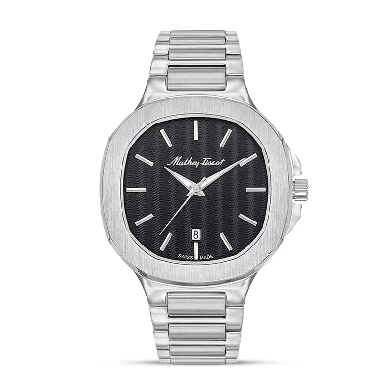 Mathey-Tissot Evasion Black Dial Silver-Tone Men's Watch | H152AN